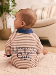 Red Stripe Baby Sweat Romper - Image 3 of 12