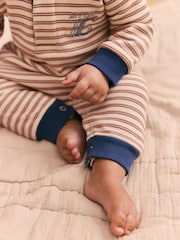 Red Stripe Baby Sweat Romper - Image 5 of 12