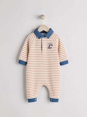 Red Stripe Baby Sweat Romper - Image 6 of 12