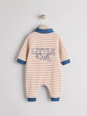Red Stripe Baby Sweat Romper - Image 7 of 12