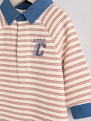 Red Stripe Baby Sweat Romper - Image 8 of 12