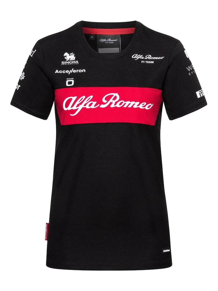 Fanatics Alfa Romeo F1 Racing 2023 Team Black T-Shirt Womens - Image 2 of 3