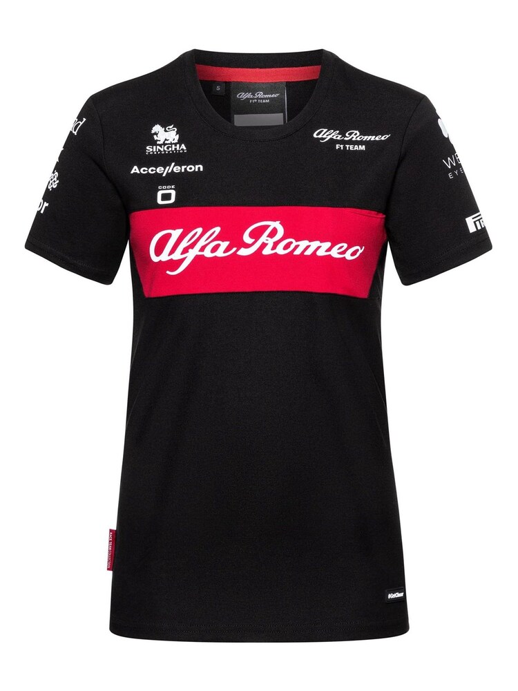Fanatics Alfa Romeo F1 Racing 2023 Team Black T-Shirt Womens - Image 2 of 3 Fanatics Alfa Romeo F1 Racing 2023 Team Black T-Shirt Womens - Image 2 of 3