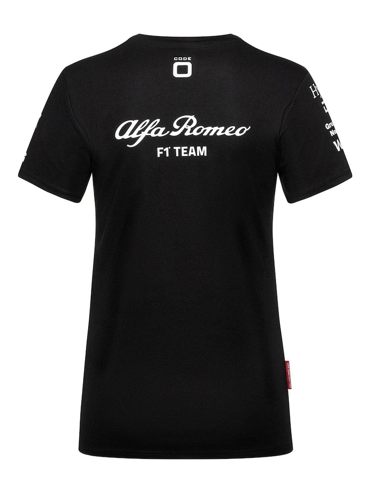 Fanatics Alfa Romeo F1 Racing 2023 Team Black T-Shirt Womens - Image 3 of 3