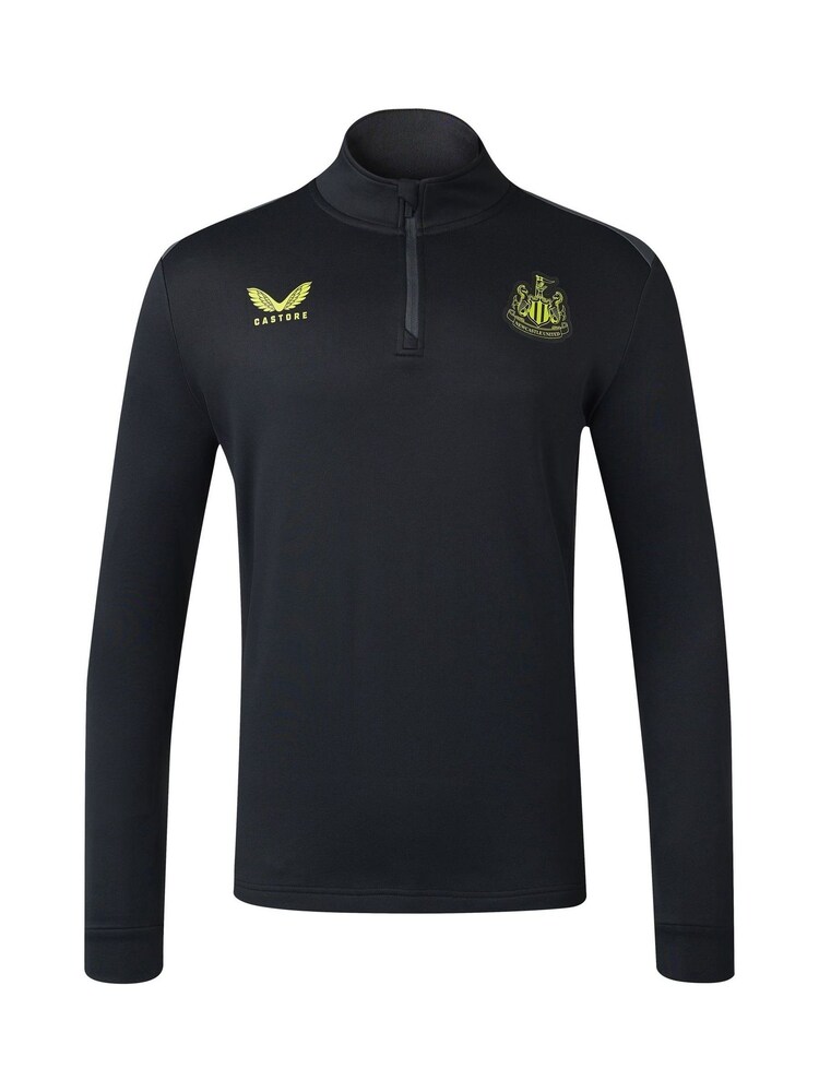 Fanatics Newcastle United Coaches Training 1/4 Zip Midlayer Black Top - Image 2 of 3