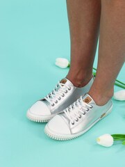 Lazy Dogz Silver Starlet Lea Shoes - Image 1 of 8