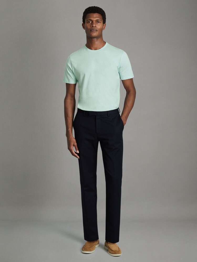 Reiss Mint Bless Cotton Crew Neck T-Shirt - Image 1 of 5 Reiss Mint Bless Cotton Crew Neck T-Shirt - Image 1 of 5
