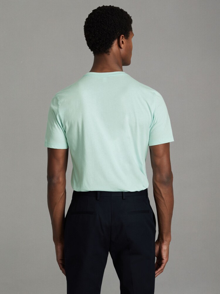 Reiss Mint Bless Cotton Crew Neck T-Shirt - Image 5 of 5 Reiss Mint Bless Cotton Crew Neck T-Shirt - Image 5 of 5