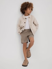 Reiss Mushroom Brown Wicket 9-13 yrs Casual Chino Shorts - Image 1 of 4