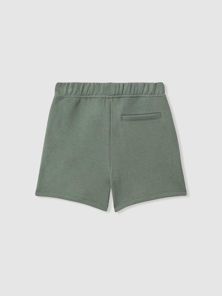 Reiss Dark Sage Ridley 9-13 yrs Cotton Motif Sweat Shorts - Image 2 of 3