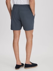 Reiss Airforce Blue Newmark Textured Drawstring Shorts - Image 5 of 6
