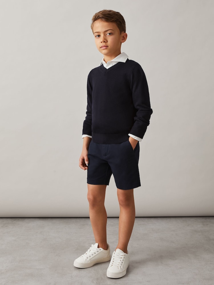 Reiss Navy Wicket 13-14 yrs Casual Chino Shorts - Image 2 of 5