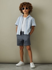 Reiss Airforce Blue Wicket 13-14 yrs Casual Chino Shorts - Image 3 of 6