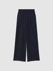 Reiss Navy Vera Lyocell-Linen Wide Leg Trousers - Image 2 of 6