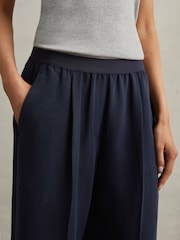Reiss Navy Vera Lyocell-Linen Wide Leg Trousers - Image 3 of 6