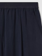 Reiss Navy Vera Lyocell-Linen Wide Leg Trousers - Image 6 of 6