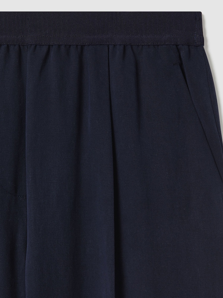 Reiss Navy Vera Lyocell-Linen Wide Leg Trousers - Image 6 of 6