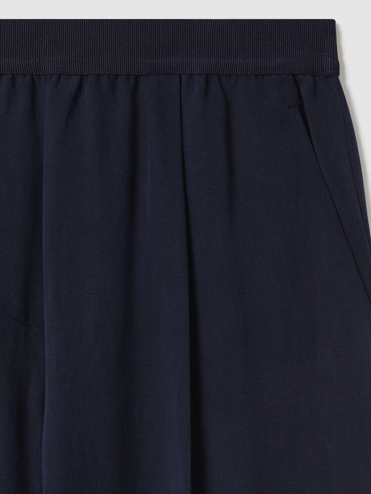 Reiss Navy Vera Lyocell-Linen Wide Leg Trousers - Image 6 of 6 Reiss Navy Vera Lyocell-Linen Wide Leg Trousers - Image 6 of 6