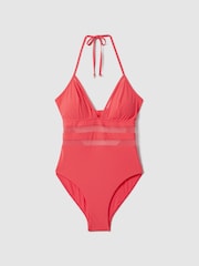 Reiss Coral Hope Mesh Tie Back Swimsuit - Image 2 of 6