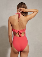Reiss Coral Hope Mesh Tie Back Swimsuit - Image 5 of 6