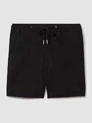 Reiss Black Newmark Textured Drawstring Shorts - Image 2 of 6