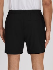 Reiss Black Newmark Textured Drawstring Shorts - Image 5 of 6