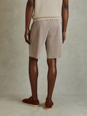 Reiss Champagne Milos Elasticated Plisse Shorts - Image 5 of 6