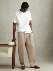 Reiss Champagne Malin Elasticated Plisse Trousers - Image 1 of 1