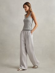 Reiss Vera Hose mit weitem Bein aus Lyocell und Leinen - Bild 4 von 6