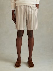 Reiss Ecru Multi River Jacquard Drawstring Shorts - Image 4 of 6