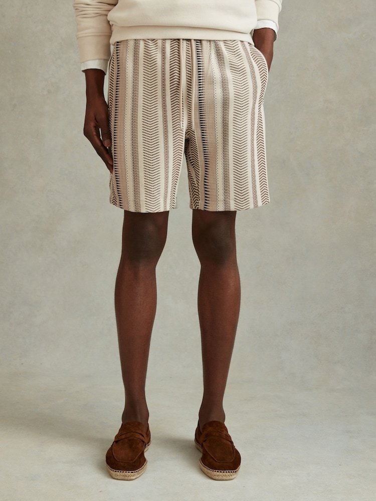 Reiss River Jacquard Drawstring Shorts - Image 4 of 6