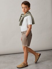 Reiss Mushroom Brown Wicket 13-14 yrs Casual Chino Shorts - Image 2 of 4