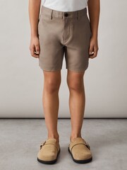 Reiss Mushroom Brown Wicket 13-14 yrs Casual Chino Shorts - Image 4 of 4