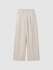Reiss Oatmeal Vera Petite Lyocell-Linen Wide Leg Trousers - Image 2 of 7