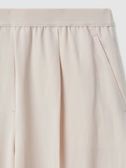 Reiss Oatmeal Vera Petite Lyocell-Linen Wide Leg Trousers - Image 6 of 7