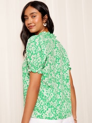 Friends Like These – Kurzärmlige, gewebte Bluse mit Bindeband am Kragen - Bild 4 von 4