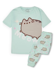 Vanilla Underground Green Girls Pusheen Long Leg Pyjamas - Image 1 of 5