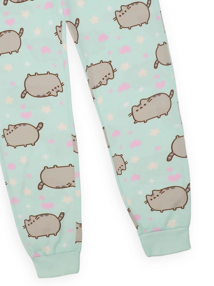 Vanilla Underground Green Girls Pusheen Long Leg Pyjamas - Image 5 of 5