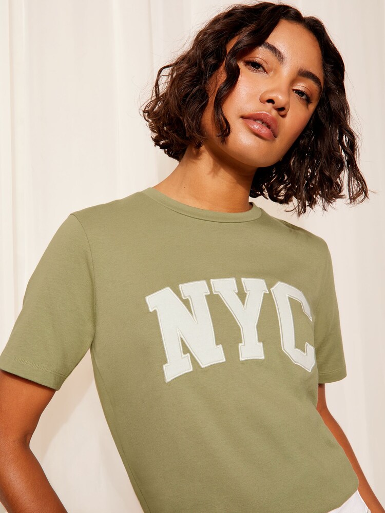 Friends Like These Sage Green Round Neck Logo T-Shirt - Image 2 of 4