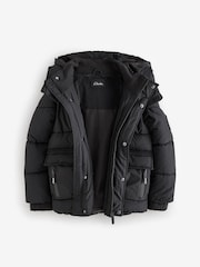 Clarks Black Boys Padded Hooded Coat - Image 12 of 16