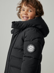 Clarks Black Boys Padded Hooded Coat - Image 4 of 16
