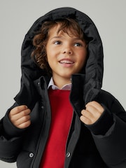 Clarks Black Boys Padded Hooded Coat - Image 5 of 16