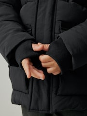 Clarks Black Boys Padded Hooded Coat - Image 8 of 16