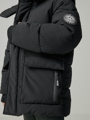 Clarks Black Boys Padded Hooded Coat - Image 9 of 16