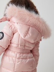 Clarks Pink Girls Longline Padded Coat - Image 5 of 11