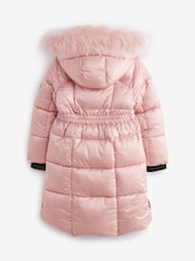 Clarks Pink Girls Longline Padded Coat - Image 8 of 11
