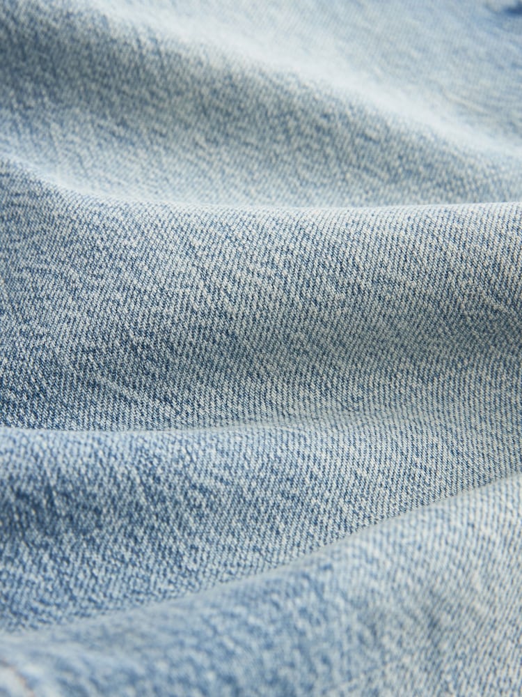 Mid Blue Turn Up Baggy 100% Cotton Jeans - Image 6 of 6