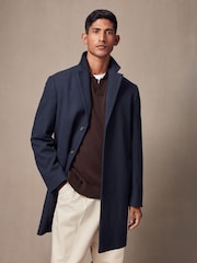 Navy Blue Epsom Overcoat - Image 1 of 10
