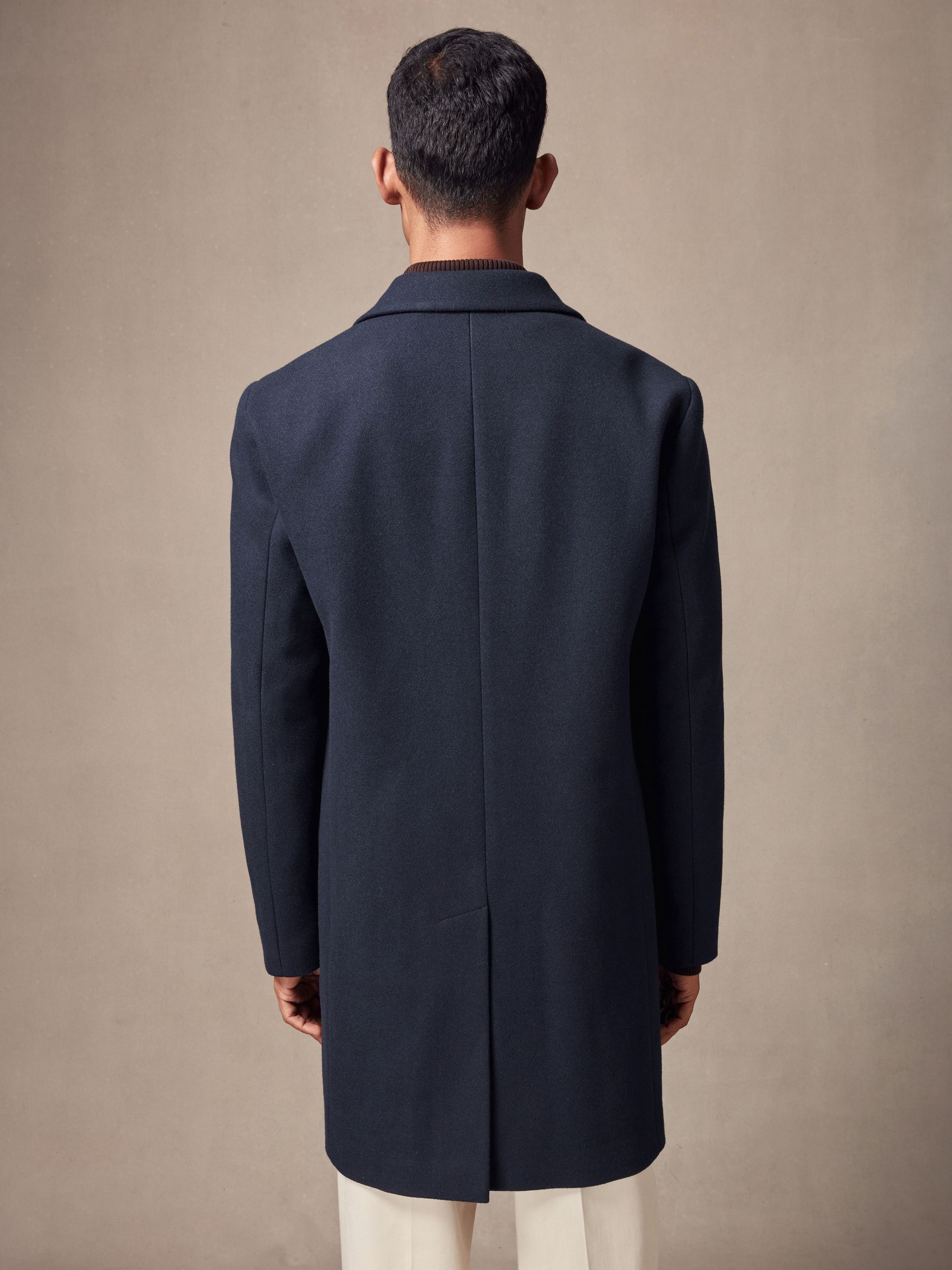 Buy Navy Blue Epsom Overcoat from Next USA