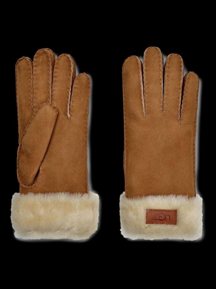 UGG Brown Turn Cuff Gloves - Image 2 of 4